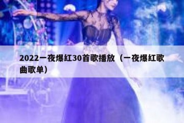 2022一夜爆红30首歌播放（一夜爆红歌曲歌单）
