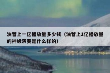 油管上一亿播放量多少钱（油管上1亿播放量的神级演奏是什么样的）