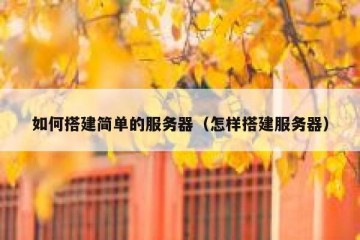如何搭建简单的服务器(怎样搭建服务器)