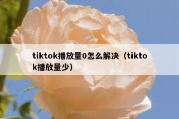 tiktok播放量0怎么解决（tiktok播放量少）