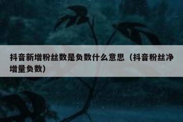 抖音新增粉丝数是负数什么意思（抖音粉丝净增量负数）