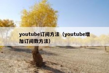 youtube订阅方法（youtube增加订阅数方法）
