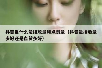 抖音里什么是播放量和点赞量（抖音是播放量多好还是点赞多好）