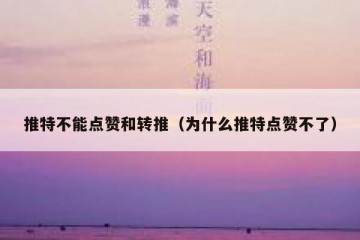 推特不能点赞和转推（为什么推特点赞不了）