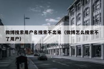 微博搜索用户名搜索不出来（微博怎么搜索不了用户）