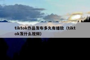 tiktok作品发布多久有播放（tiktok发什么视频）