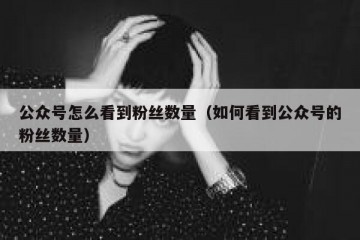 公众号怎么看到粉丝数量（如何看到公众号的粉丝数量）