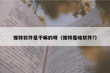 推特软件是干嘛的呀（推特是啥软件?）