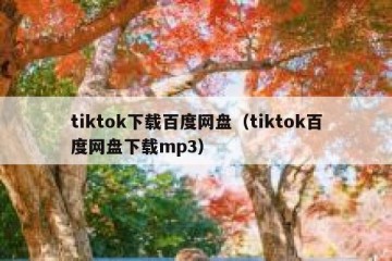 tiktok下载百度网盘（tiktok百度网盘下载mp3）