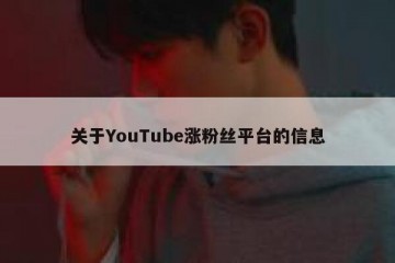 关于YouTube涨粉丝平台的信息
