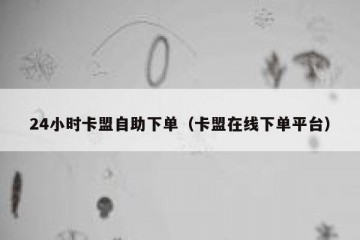 24小时卡盟自助下单（卡盟在线下单平台）