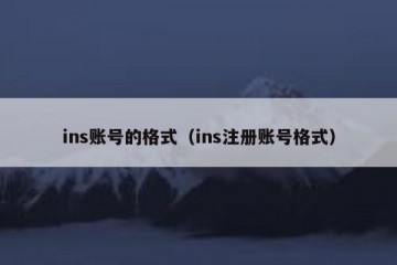 ins账号的格式（ins注册账号格式）
