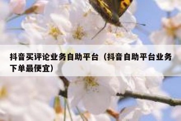 抖音买评论业务自助平台（抖音自助平台业务下单最便宜）