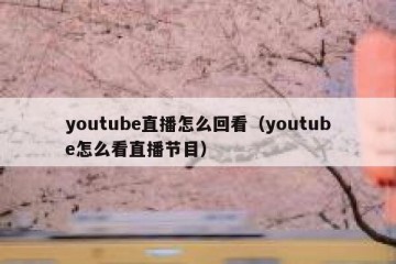youtube直播怎么回看（youtube怎么看直播节目）