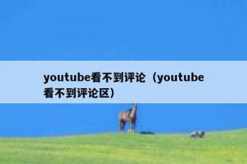 youtube看不到评论（youtube看不到评论区）