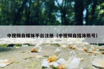中视频自媒体平台注册（中视频自媒体账号）