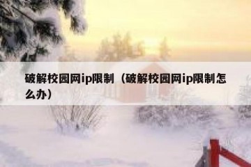 破解校园网ip限制（破解校园网ip限制怎么办）