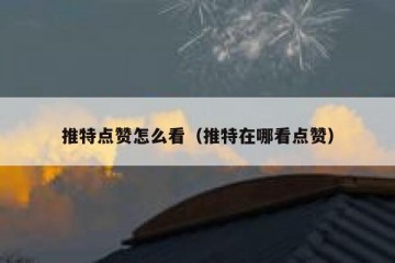 推特点赞怎么看（推特在哪看点赞）