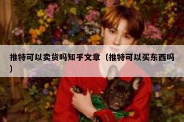 推特可以卖货吗知乎文章（推特可以买东西吗）