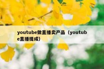 youtube做直播卖产品（youtube直播提成）