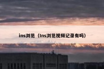 ins浏览（Ins浏览视频记录有吗）