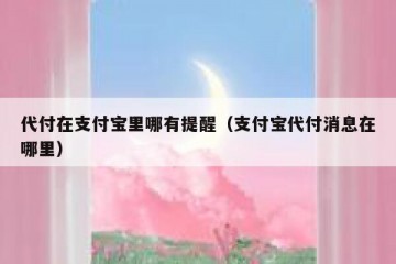 代付在支付宝里哪有提醒（支付宝代付消息在哪里）