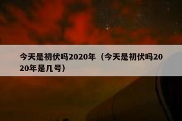 今天是初伏吗2020年（今天是初伏吗2020年是几号）