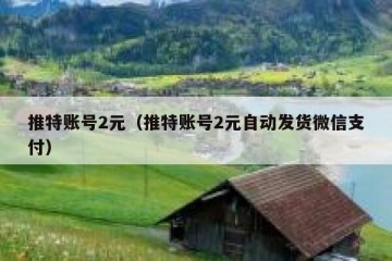 推特账号2元（推特账号2元自动发货微信支付）