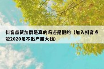 抖音点赞加群是真的吗还是假的（加入抖音点赞2020足不出户赚大钱）