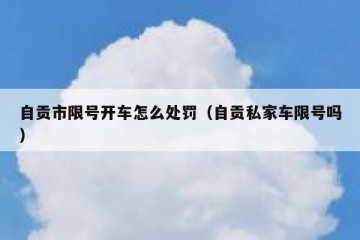 自贡市限号开车怎么处罚（自贡私家车限号吗）