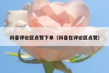 抖音评论区点赞下单（抖音在评论区点赞）