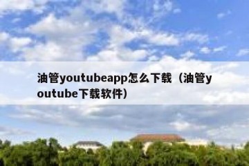 油管youtubeapp怎么下载（油管youtube下载软件）