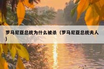 罗马尼亚总统为什么被杀（罗马尼亚总统夫人）