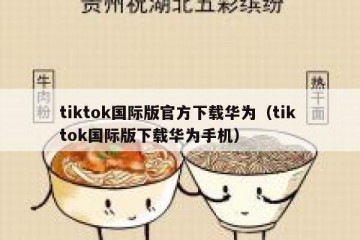 tiktok国际版官方下载华为（tik tok国际版下载华为手机）