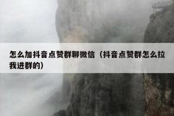 怎么加抖音点赞群聊微信（抖音点赞群怎么拉我进群的）