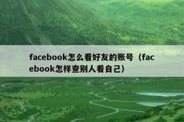 facebook怎么看好友的账号（facebook怎样查别人看自己）