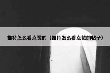 推特怎么看点赞的（推特怎么看点赞的帖子）