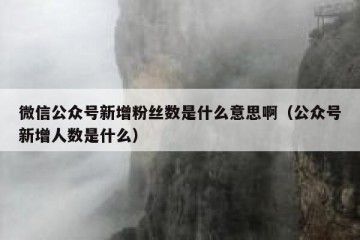 微信公众号新增粉丝数是什么意思啊（公众号新增人数是什么）