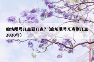 廊坊限号几点到几点?（廊坊限号几点到几点2020年）