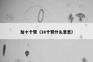 加十个赞（10个赞什么意思）