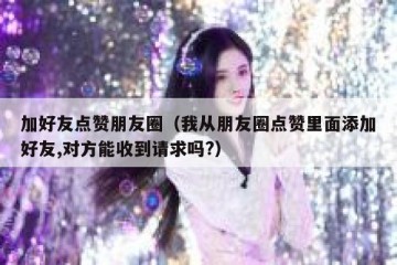加好友点赞朋友圈（我从朋友圈点赞里面添加好友,对方能收到请求吗?）