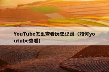 YouTube怎么查看历史记录（如何youtube查看）