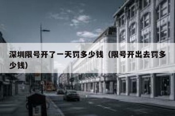 深圳限号开了一天罚多少钱（限号开出去罚多少钱）