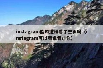 instagram能知道谁看了主页吗（instagram可以看谁看过你）