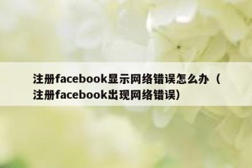 注册facebook显示网络错误怎么办（注册facebook出现网络错误）