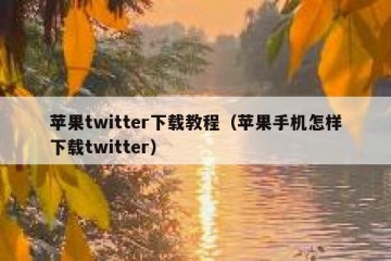 苹果twitter下载教程（苹果手机怎样下载twitter）