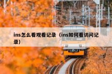 ins怎么看观看记录（ins如何看访问记录）