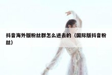 抖音海外版粉丝群怎么进去的（国际版抖音粉丝）