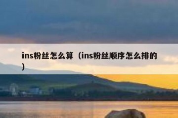 ins粉丝怎么算（ins粉丝顺序怎么排的）