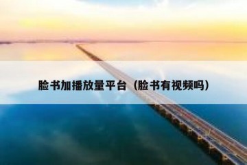 脸书加播放量平台（脸书有视频吗）